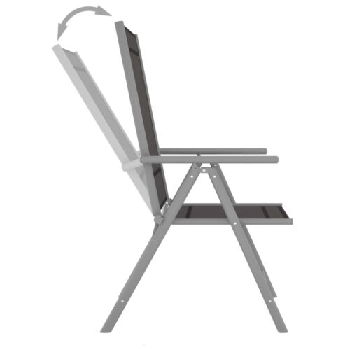 5-Piece Garden Dining Set Aluminium Textilene Silver - Image 7