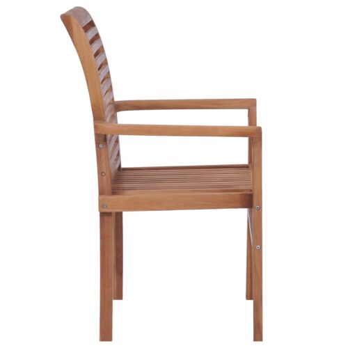 Stacking Dining Chairs 4pcs Solid Teak - Image 6