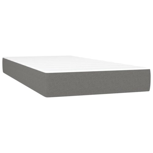 Box Spring Bed with Mattress Dark Grey 100x200cm Fabric - Image 5