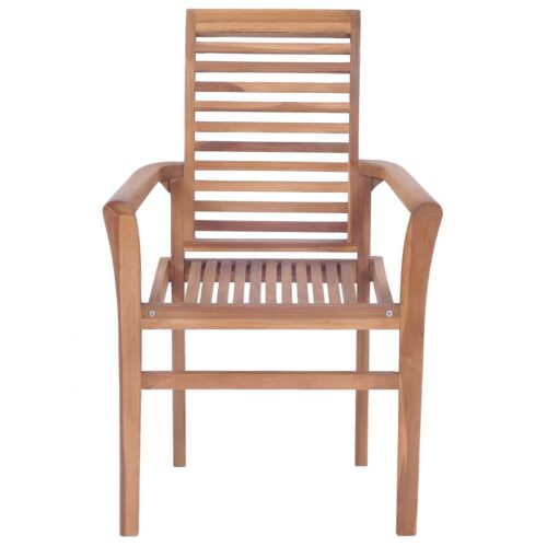 Dining Chairs 4pcs with Beige Cushions Solid Teak Wood - Image 5
