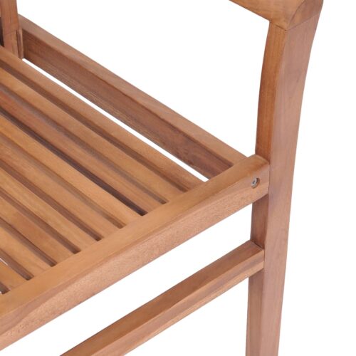 Dining Chairs 4pcs with Beige Cushions Solid Teak Wood - Image 6