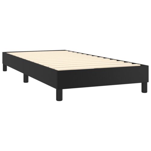 Box Spring Bed with Mattress Black 100x200cm Faux Leather - Image 4