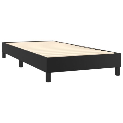 Box Spring Bed with Mattress&LED Black 100x200cm Faux Leather - Image 5