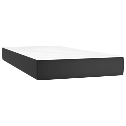 Box Spring Bed with Mattress&LED Black 100x200cm Faux Leather - Image 6