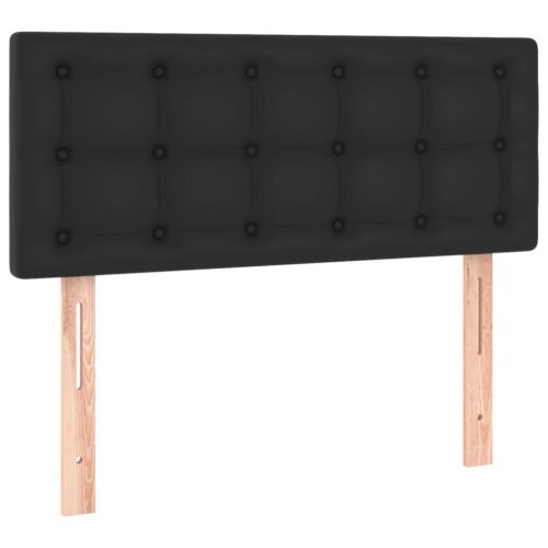 Box Spring Bed with Mattress&LED Black 100x200cm Faux Leather - Image 7