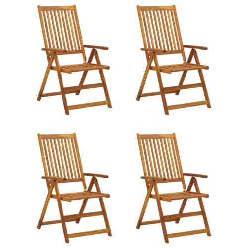 Garden Reclining Chairs 4pcs with Cushions Solid Acacia Wood - Image 2