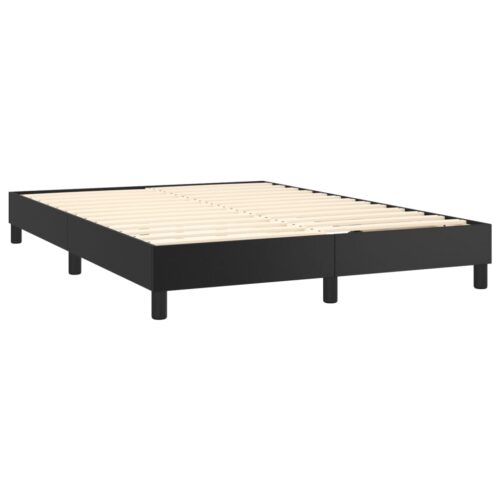 Box Spring Bed with Mattress Black 153x203cm Queen Size Faux Leather - Image 5