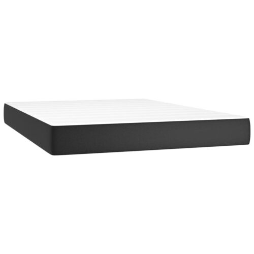 Box Spring Bed with Mattress Black 153x203cm Queen Size Faux Leather - Image 6