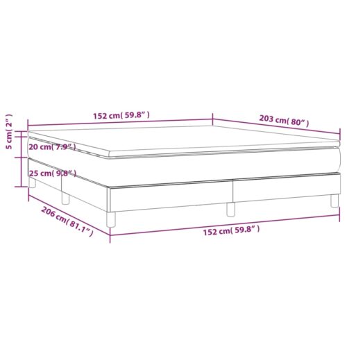 Box Spring Bed with Mattress Black 153x203cm Queen Size Faux Leather - Image 11
