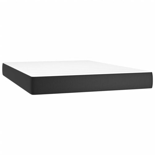 Box Spring Bed with Mattress Black 153x203cm Queen Size Faux Leather - Image 5