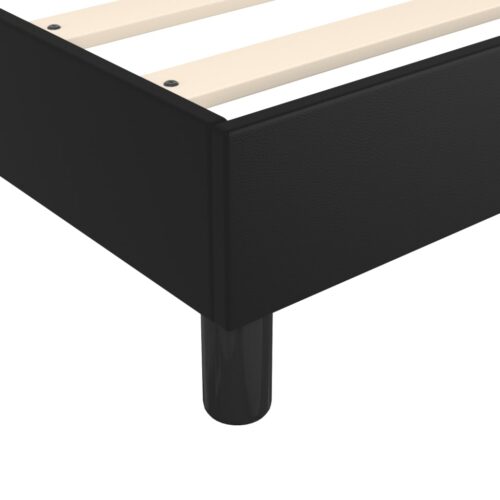 Box Spring Bed with Mattress Black 153x203cm Queen Size Faux Leather - Image 7