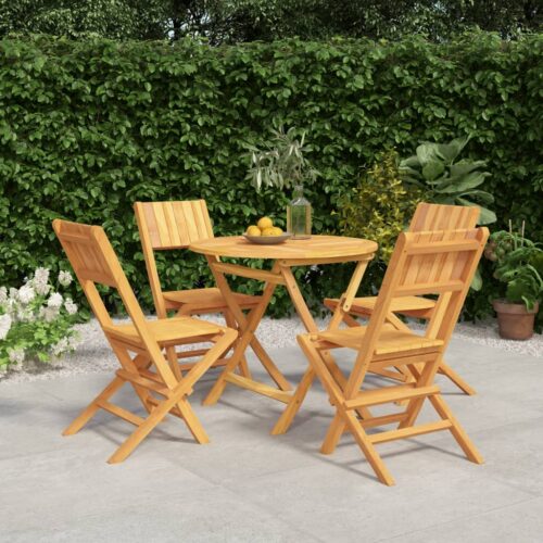 5-Piece Garden Dining Set Wood Timber Outdoor Patio Furniture Teak - Image 10