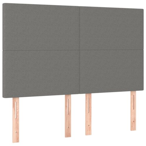 Box Spring Bed with Mattress Dark Grey 137x187cm Double Size Fabric - Image 6