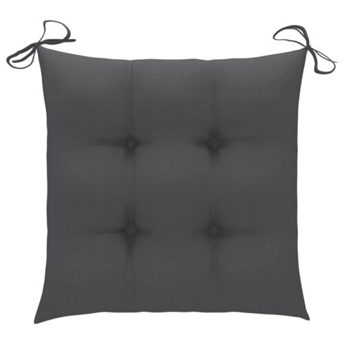 Dining Chairs 6pcs with Anthracite Cushions Solid Teak Wood - Image 10