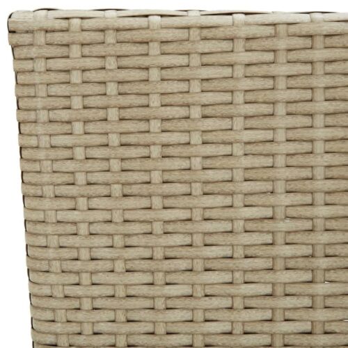 5-Piece Garden Dining Set with Cushions Poly Rattan Wicker Outdoor Patio Furniture Beige - Image 9