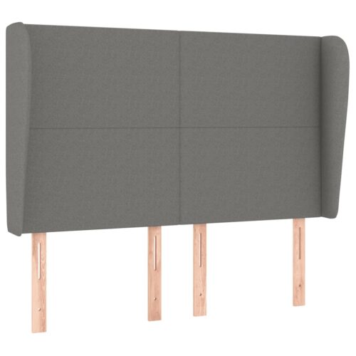 Box Spring Bed with Mattress Dark Grey 137x187cm Double Size Fabric - Image 6