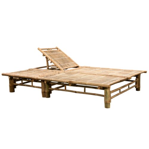 2-Person Sun Lounger with Cushions Bamboo - Image 4