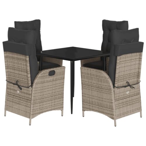 5-Piece Outdoor Dining Set Garden Patio Chairs Bistro Rattan Furniture Setting
