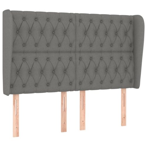 Box Spring Bed with Mattress Dark Grey 153x203cm Queen Size Fabric - Image 6