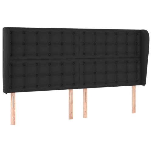 Bed Frame with Mattress & Topper Set Faux Leather Black Headboard Base QUEEN - Image 6