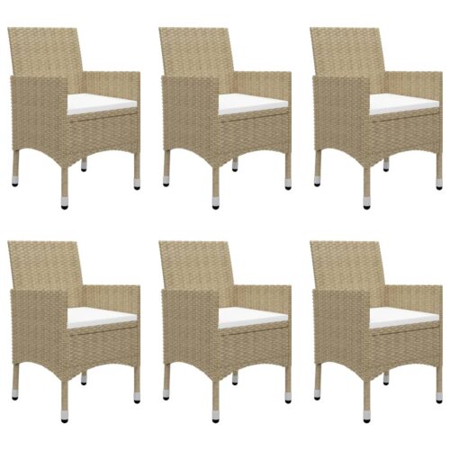 7-Piece Garden Dining Set Beige Outdoor Patio Lounge Furniture - Image 5