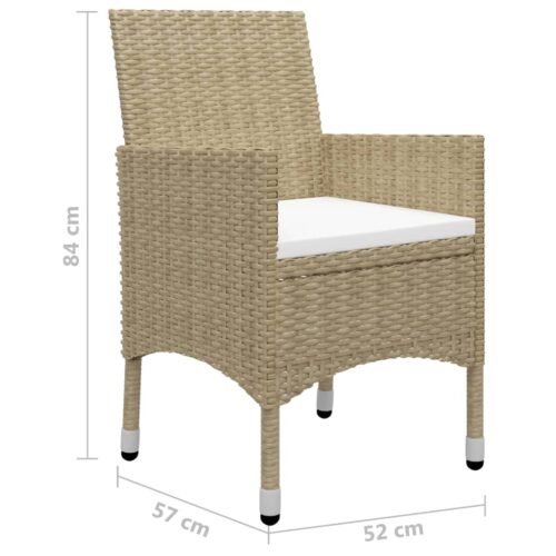 7-Piece Garden Dining Set Beige Outdoor Patio Lounge Furniture - Image 12