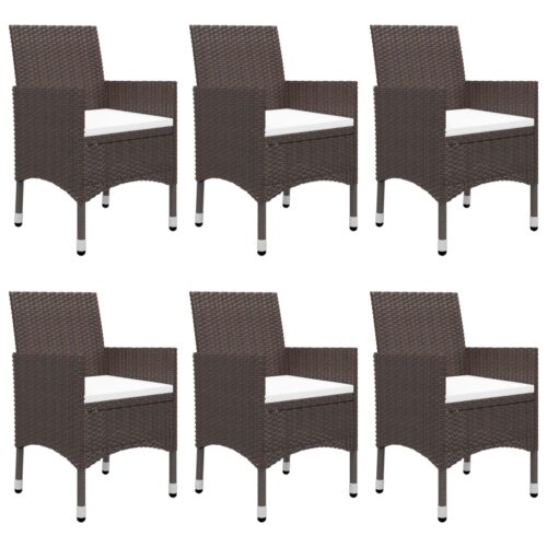 7-Piece Garden Dining Set Brown - Image 5