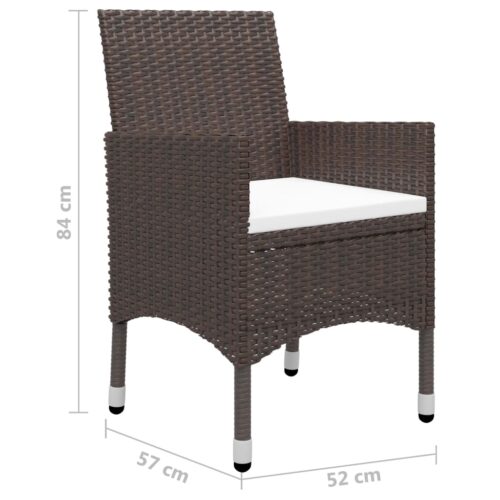 7-Piece Garden Dining Set Brown - Image 12