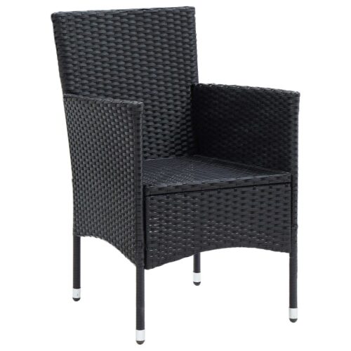 7-Piece Garden Dining Set with Cushions Poly Rattan Wicker Outdoor Patio Furniture Black - Image 7