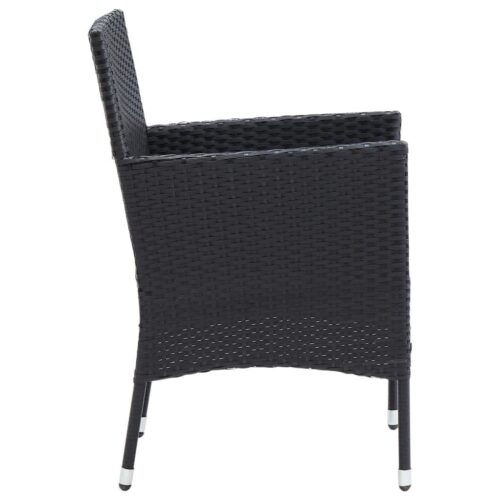7-Piece Garden Dining Set with Cushions Poly Rattan Wicker Outdoor Patio Furniture Black - Image 8