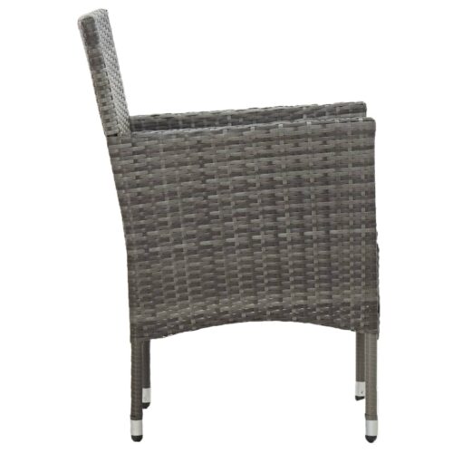 7-Piece Garden Dining Set Poly Rattan Wicker Outdoor Patio Furniture Grey - Image 6