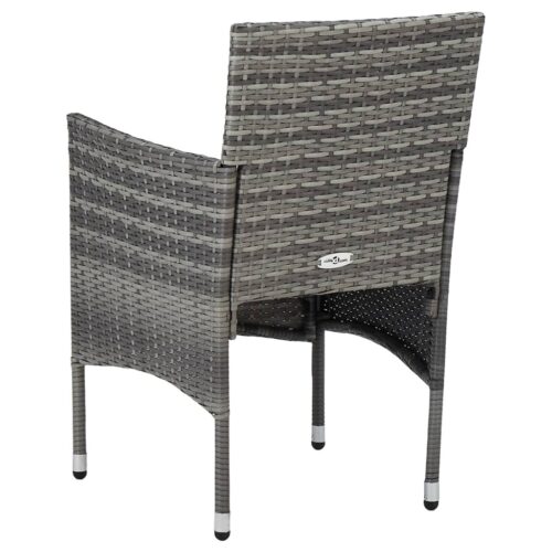 7-Piece Garden Dining Set Poly Rattan Wicker Outdoor Patio Furniture Grey - Image 7