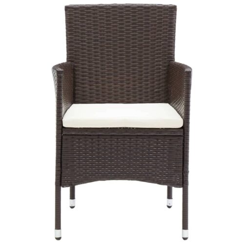 9-Piece Garden Dining Set with Cushions Poly Rattan Wicker Outdoor Patio Furniture Brown - Image 6