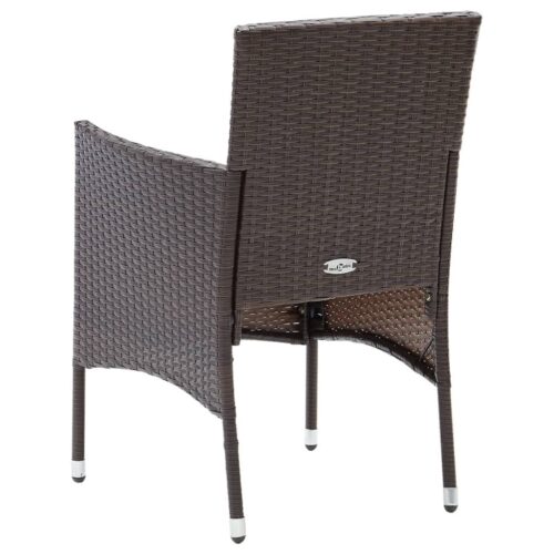 9-Piece Garden Dining Set with Cushions Poly Rattan Wicker Outdoor Patio Furniture Brown - Image 7