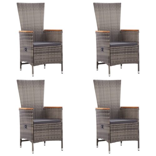 7-Piece Garden Dining Set Poly Rattan Wicker Outdoor Patio Furniture Grey - Image 7