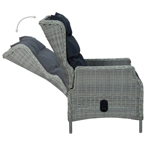 5-Piece Garden Dining Set Light Grey - Image 7