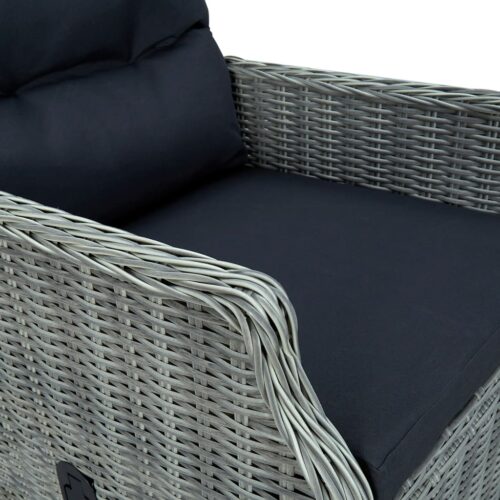 5-Piece Garden Dining Set Light Grey - Image 9