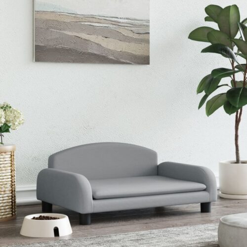Dog Bed Light Grey 70x45x30cm Fabric - Image 8
