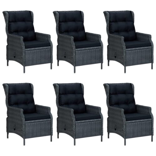 7-Piece Garden Dining Set Dark Grey Outdoor Patio Lounge Furniture - Image 2