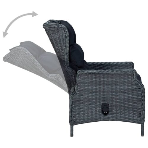 7-Piece Garden Dining Set Dark Grey Outdoor Patio Lounge Furniture - Image 7