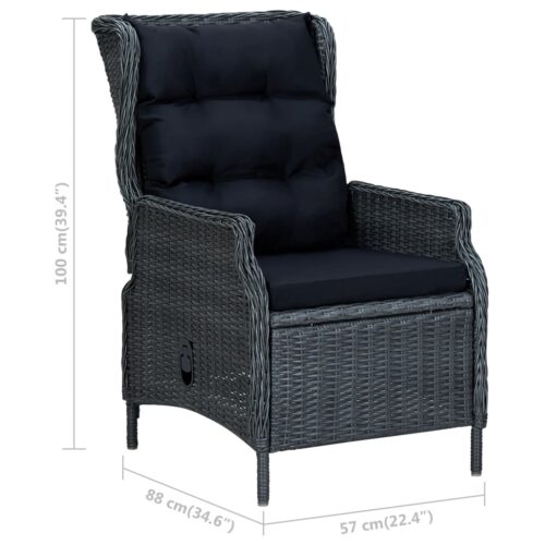 7-Piece Garden Dining Set Dark Grey Outdoor Patio Lounge Furniture - Image 12