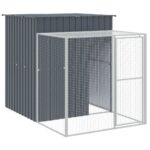Chicken Cage with Run Anthracite 165x251x181cm Galvanised Steel
