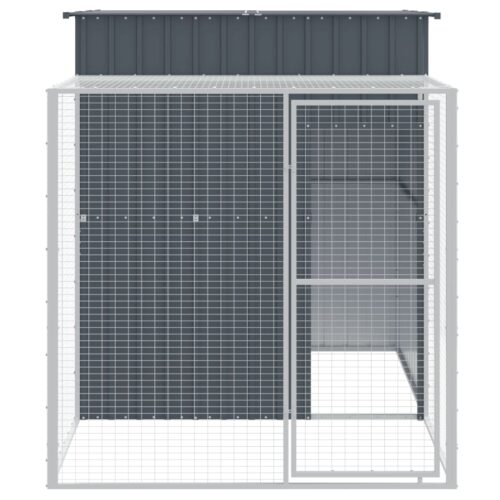 Chicken Cage with Run Anthracite 165x251x181cm Galvanised Steel - Image 3