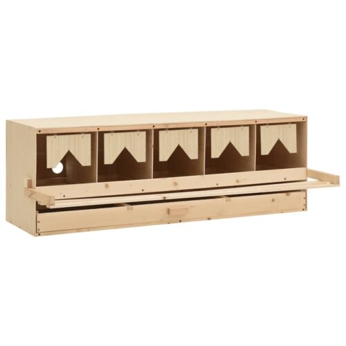 Chicken Laying Nest 5 Compartments 117x33x38cm Solid Pine Wood - Image 3