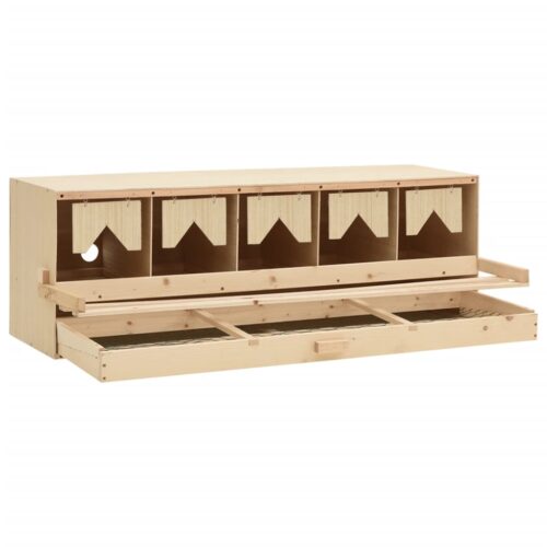 Chicken Laying Nest 5 Compartments 117x33x38cm Solid Pine Wood - Image 5