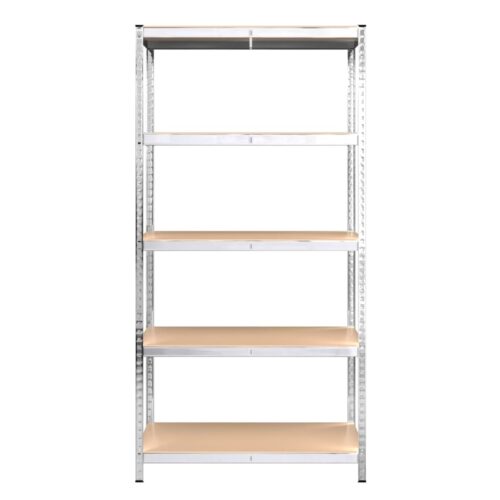 5-Layer Shelves 3pcs Silver Steel Engineered Wood - Image 6