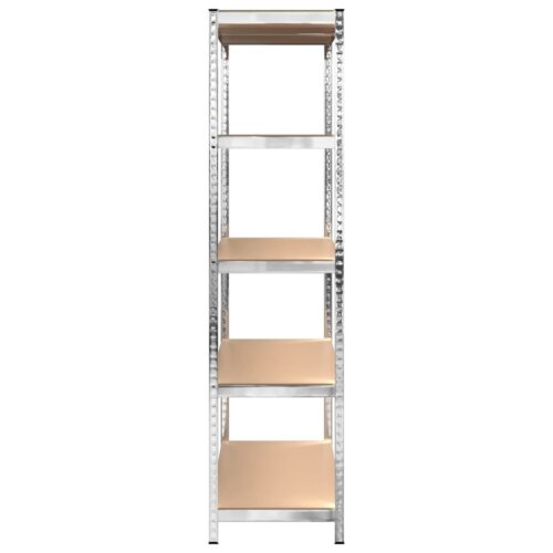 5-Layer Shelves 3pcs Silver Steel Engineered Wood - Image 7