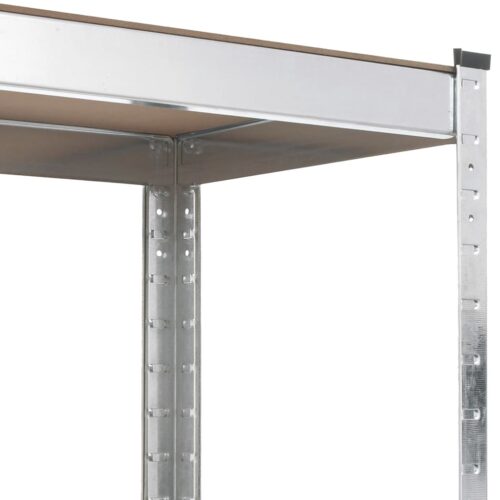 5-Layer Shelves 3pcs Silver Steel Engineered Wood - Image 9