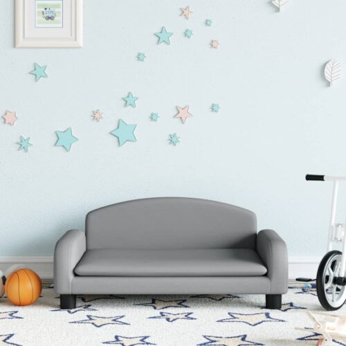 Kids Sofa Light Grey 70x45x30cm Fabric - Image 8