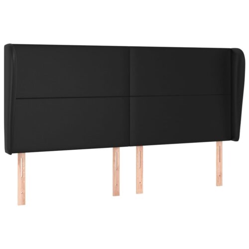 Queen Size Bed Frame with Mattress & Topper Set Faux Leather Black 153x203cm - Image 6